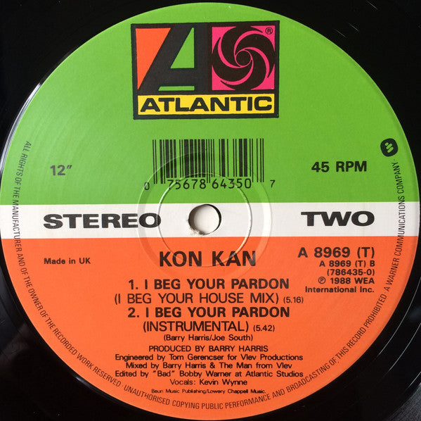 Kon Kan : I Beg Your Pardon (Club Mix) (12", Single, Gre)