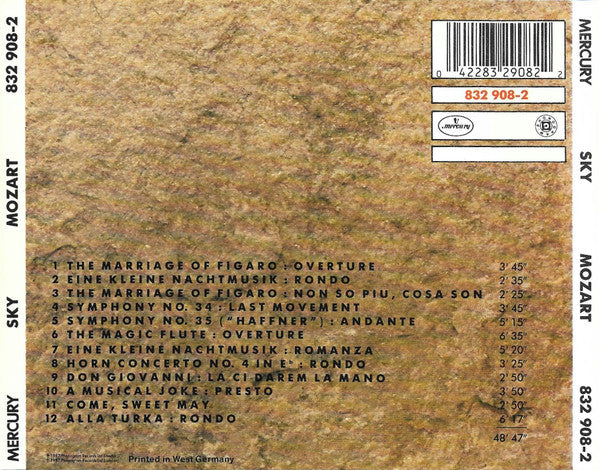 Sky (4), Wolfgang Amadeus Mozart, The Academy Of St. Martin-in-the-Fields, Sir Neville Marriner : Mozart (CD, Album)