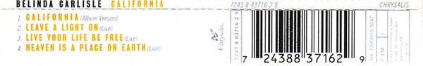 Belinda Carlisle : California (CD, Single)