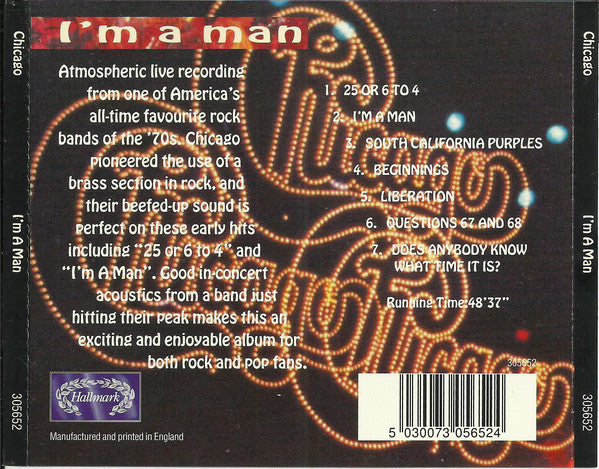 Chicago (2) : I'm A Man (CD, Album, RE, Unofficial)