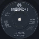 Pet Shop Boys : It's A Sin (7", Single, Bla)