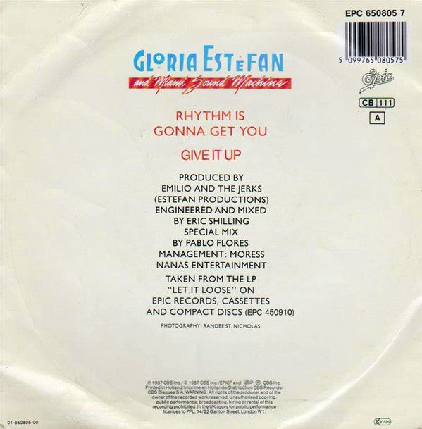 Miami Sound Machine : Rhythm Is Gonna Get You (7", Single)