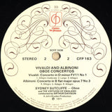 Antonio Vivaldi / Tomaso Albinoni - Sidney Sutcliffe, The Virtuosi Of England Conducted By Arthur Davison : Oboe Concertos (LP, RP)