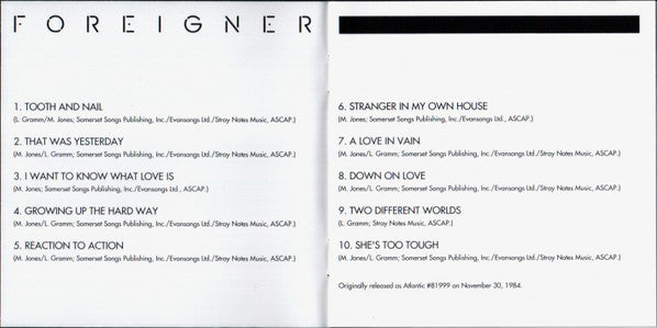 Foreigner : Agent Provocateur (CD, Album, RE, RM)