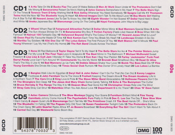 Various : 100 Hits 80s (100 Classic Tracks Of The Decade) (5xCD, Comp, VDC)