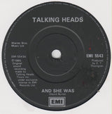 Talking Heads : And She Was (7", Single)