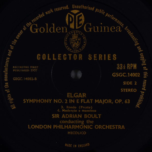 Sir Edward Elgar, Sir Adrian Boult Conducting London Philharmonic Orchestra : Symphony No. 2 (LP, Album)