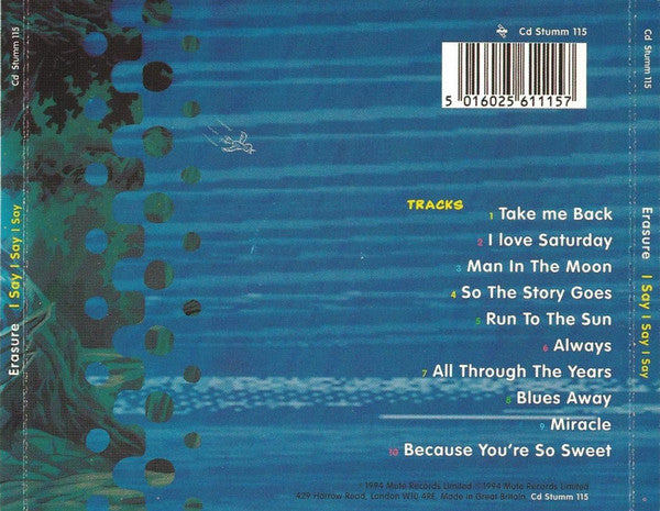 Erasure : I Say I Say I Say (CD, Album, RE)