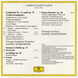 Camille Saint-Saëns, Chicago Symphony Orchestra, Orchestre De Paris, Daniel Barenboim : Symphonie Nr.3 »Orgel-Symphonie« / Danse Macabre / Bacchanale / Le Déluge (CD, Comp, RM)