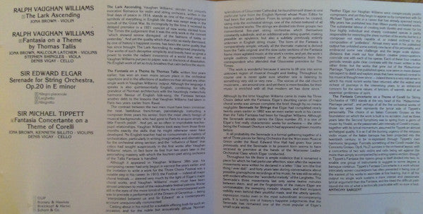 Ralph Vaughan Williams, Sir Edward Elgar, Sir Michael Tippett, The Academy Of St. Martin-in-the-Fields, Sir Neville Marriner, Iona Brown : The English Connection (CD, Album)