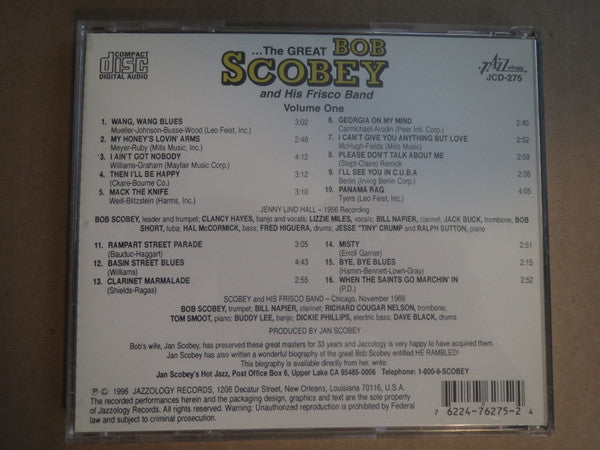 Bob Scobey's Frisco Band : ...The Great Bob Scobey And His Frisco Band Volume One (CD, Album)