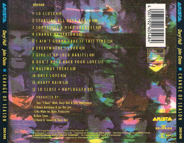 Daryl Hall & John Oates : Change Of Season (CD, Album)