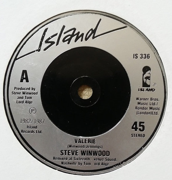 Steve Winwood : Valerie (7", Single, Sil)