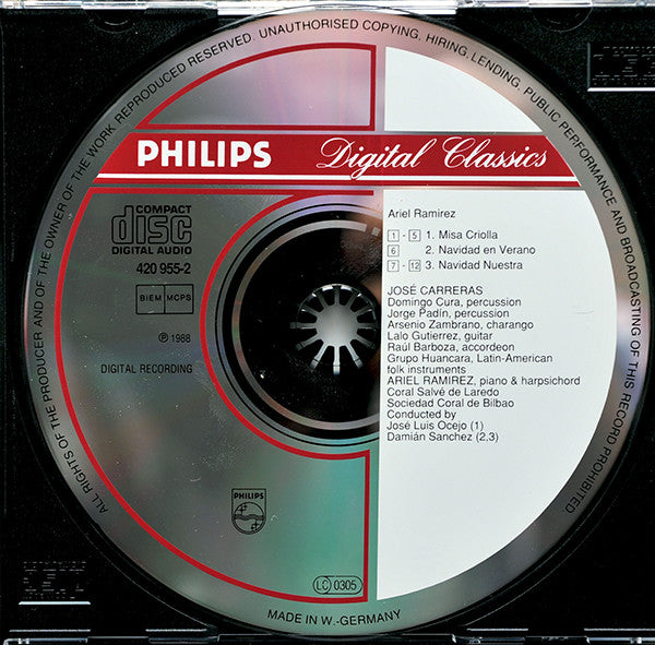 Ariel Ramirez - José Carreras : Misa Criolla • Navidad Nuestra (CD, Album, RP)