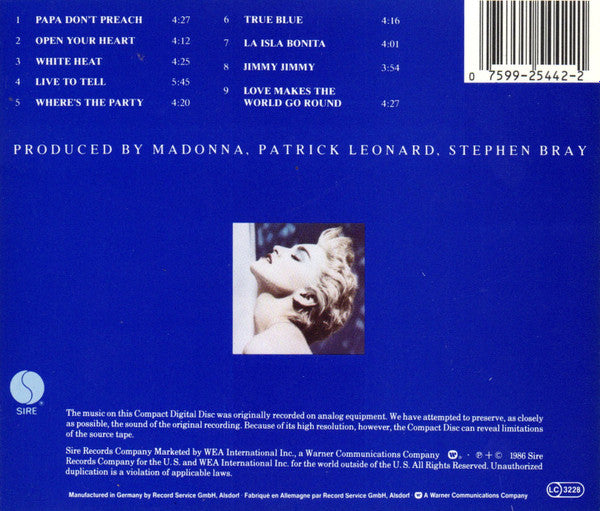 Madonna : True Blue (CD, Album)