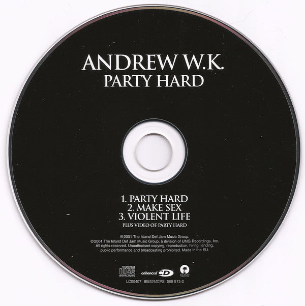 Andrew W.K. : Party Hard (CD, Single, Enh)