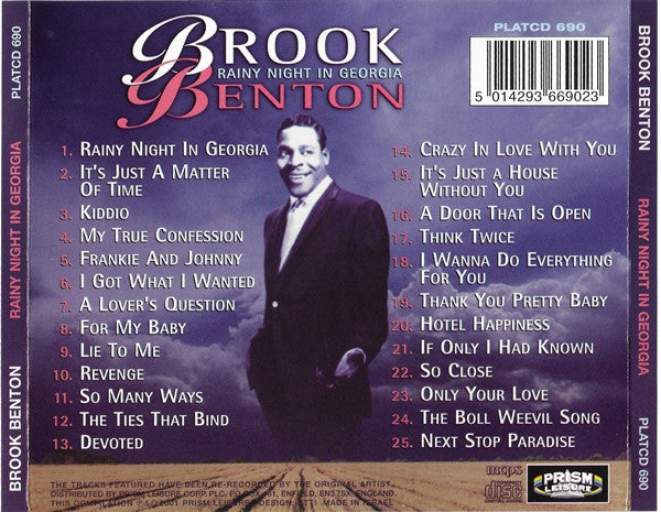 Brook Benton : Rainy Night In Georgia (CD, Comp)
