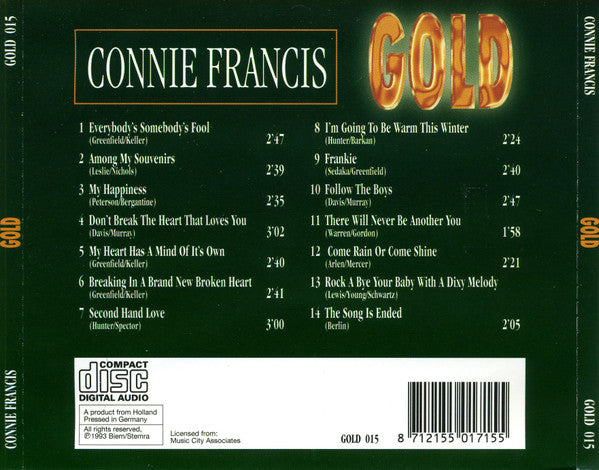Connie Francis : Gold (CD, Comp)