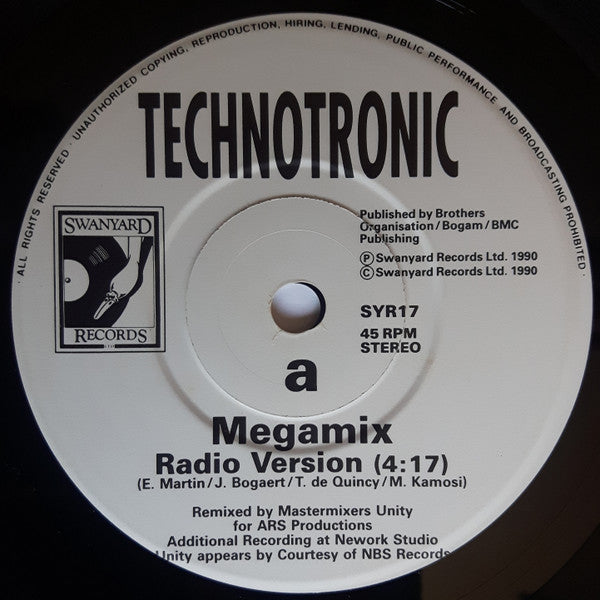 Technotronic : Megamix (7", Single, Pap)