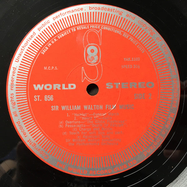 Sir William Walton : Sir William Walton Conducts Music From Shakespeare Films Richard III Henry V Hamlet (LP)