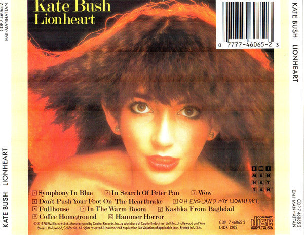 Kate Bush : Lionheart (CD, Album)