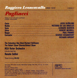Ruggiero Leoncavallo - Jussi Björling, Victoria De Los Angeles, RCA Victor Symphony Orchestra, Renato Cellini : Pagliacci (CD, Album, Mono, RE, RM)