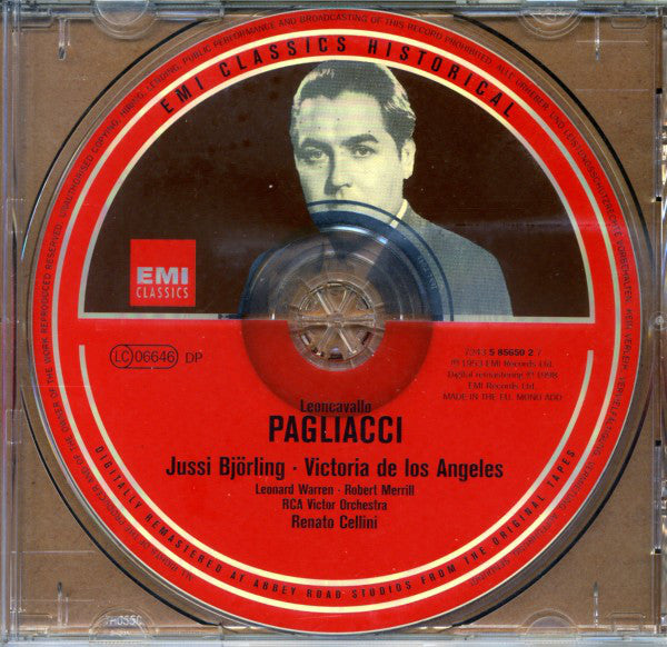 Ruggiero Leoncavallo - Jussi Björling, Victoria De Los Angeles, RCA Victor Symphony Orchestra, Renato Cellini : Pagliacci (CD, Album, Mono, RE, RM)