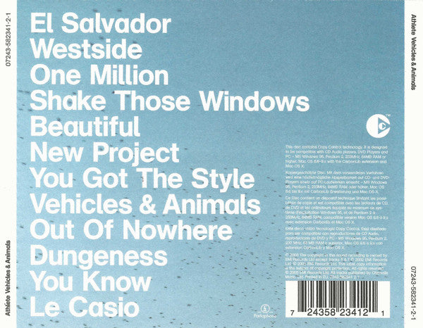 Athlete - Vehicles & Animals (CD) (Very Good Plus (VG)) - DaddyPop