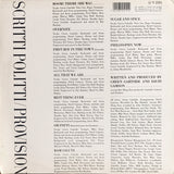 Scritti Politti : Provision (LP, Album)