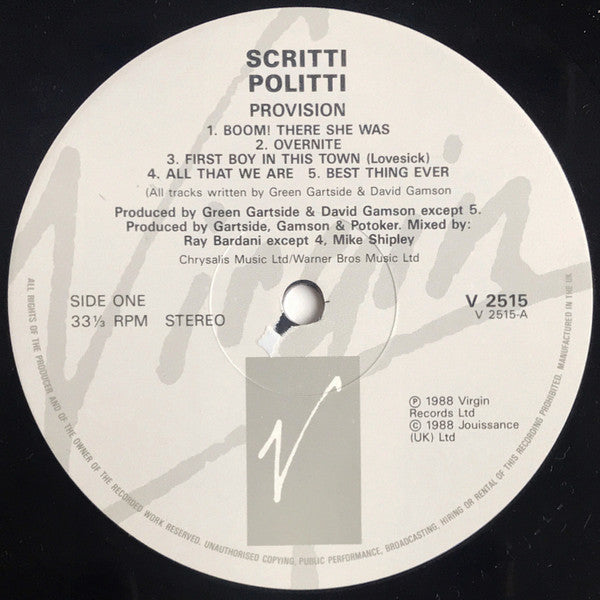 Scritti Politti : Provision (LP, Album)