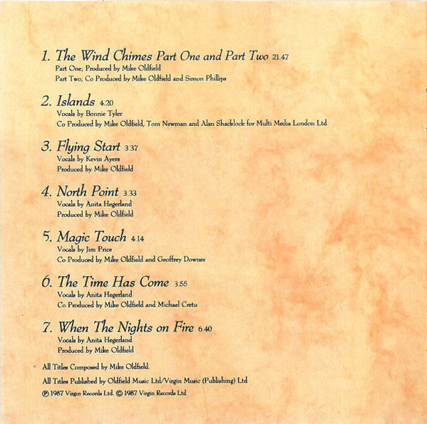 Mike Oldfield : Islands (CD, Album, RE, EMI)