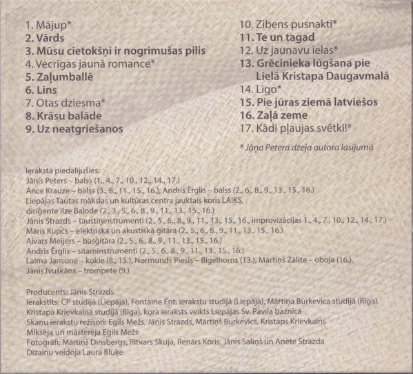 Jānis Strazds  -  Jānis Peters, Ance Krauze  -  Andris Ērglis, Jauktais Koris Laiks : Lins (CD, Album, Dig)