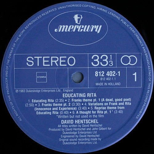David Hentschel : Educating Rita (LP, Album)