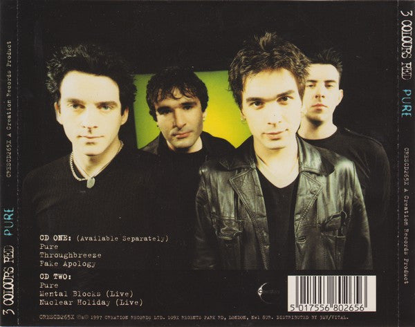 3 Colours Red - Pure (CD) (Very Good Plus (VG)) - DaddyPop
