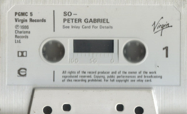 Peter Gabriel - So (Cassette) (Very Good (VG)) - DaddyPop