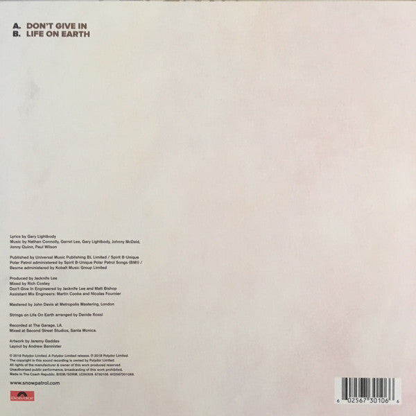 Snow Patrol : Don't Give In (10", RSD, Single, Ltd)