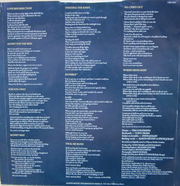 Alison Moyet : Alf (LP, Album, Blu)