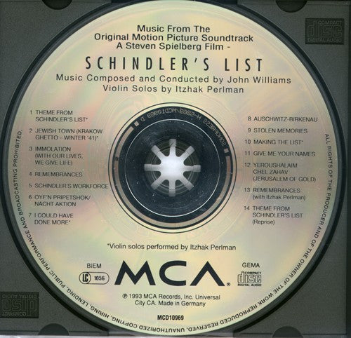 John Williams (4) : Schindler's List (Music From The Original Motion Picture Soundtrack) (CD, Album)