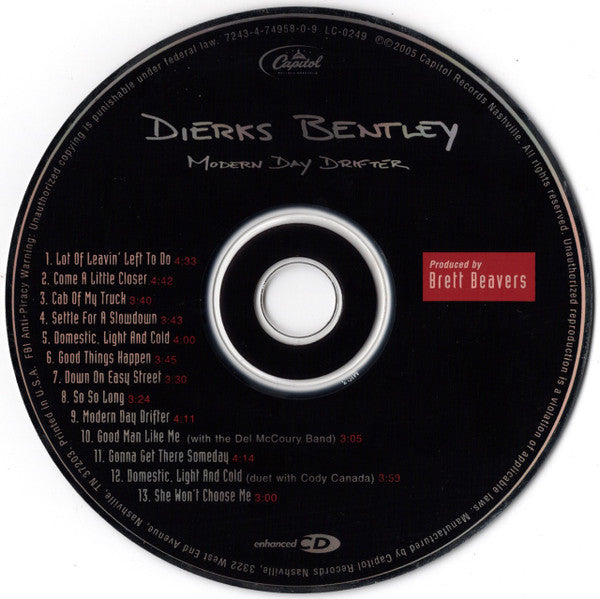 Dierks Bentley : Modern Day Drifter (CD, Album, Enh + DVD-V, Multichannel + Ltd)