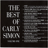 Carly Simon : The Best Of Carly Simon (Volume One) (CD, Comp, RE)