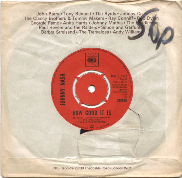 Johnny Nash : I Can See Clearly Now (7", Single, Pus)