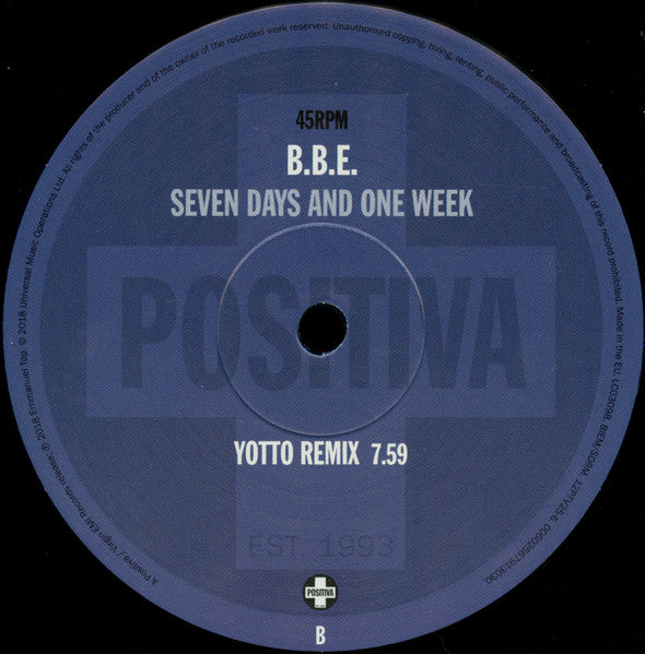 B.B.E. : Seven Days And One Week (12")