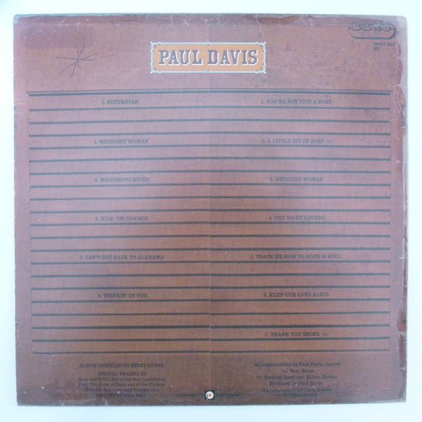 Paul Davis (3) : Paul Davis (LP, Comp)