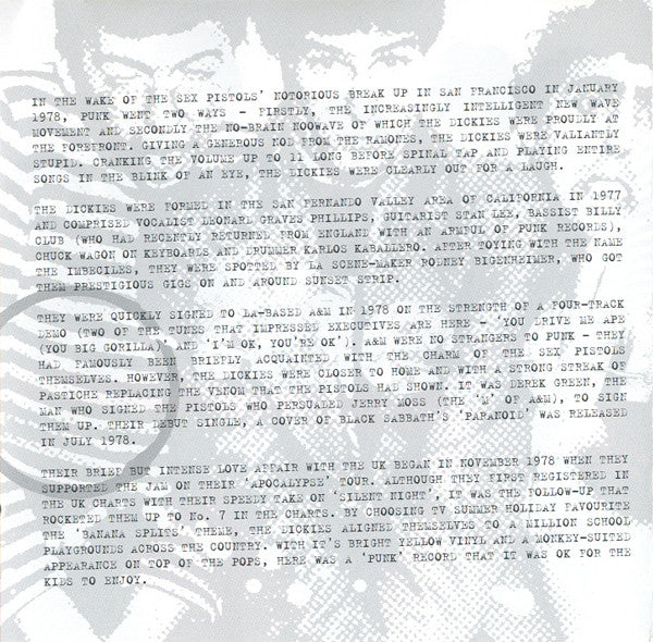 The Dickies : The Punk Singles Collection (CD, Comp)