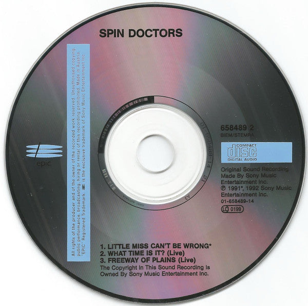 Spin Doctors : Little Miss Can't Be Wrong (CD, Maxi)