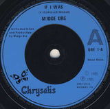 Midge Ure : If I Was (7", Single, Blu)