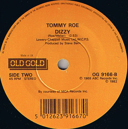 Tommy Roe : Sheila / Dizzy (7")