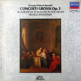 Georg Friedrich Händel – The Academy Of St. Martin-in-the-Fields, Sir Neville Marriner : Concerti Grossi Op. 3 (LP, RE)