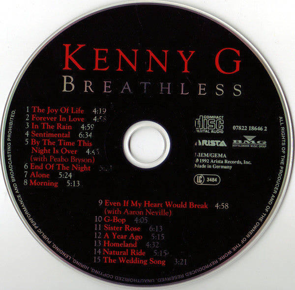 Kenny G (2) : Breathless (CD, Album)