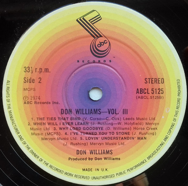 Don Williams (2) : Vol. III (LP, Album)